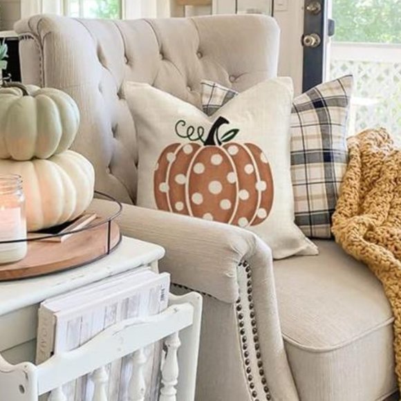 Pumpkin Decorative Pillow Cover Case Thanksgiving Farmhouse Cottage Fall Decor - Picture 6 of 10